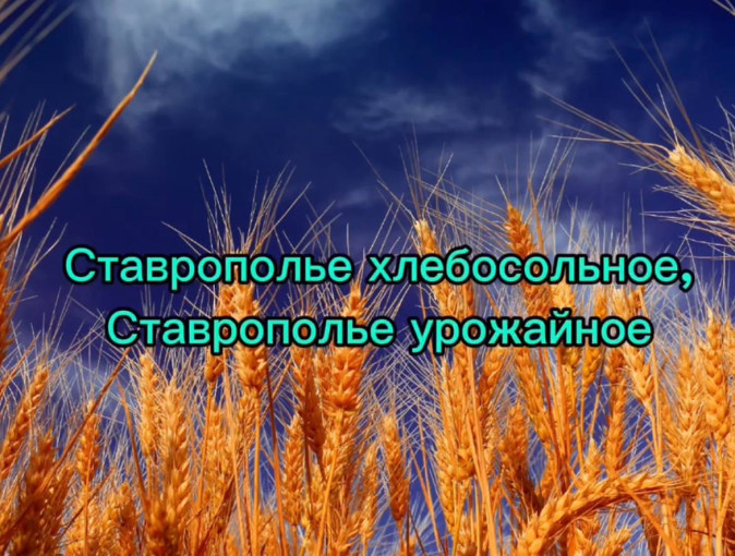 Ставрополье хлебосольное, Ставрополье урожайное Ставрополье хлебосольное, Ставрополье урожайное.